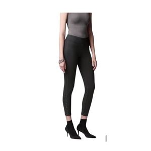 Simply Vera Wang Womens Black High Rise Knit Lace Up Leggings Plus Sz XXL New